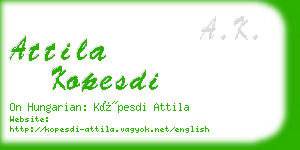 attila kopesdi business card